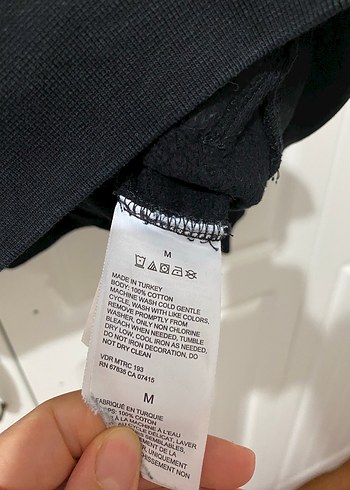 m Beden siyah Renk Siyah Baskılı Erkek Sweatshirt Kapüşonlu