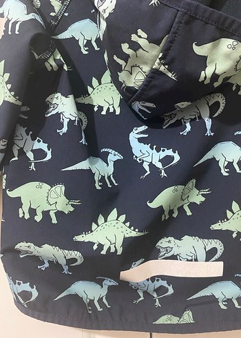 Erkek Çocuk Mavi Baskılı Fermuarlı Yağmurluk - Görsel 5