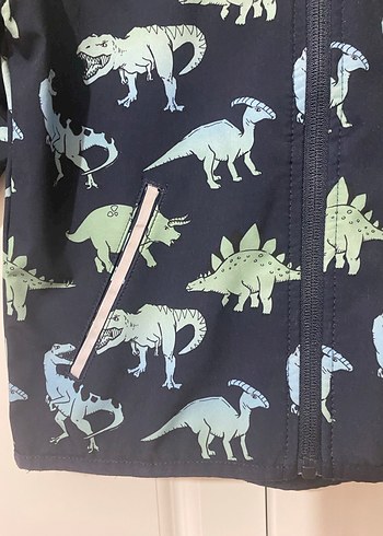 Erkek Çocuk Mavi Baskılı Fermuarlı Yağmurluk - Görsel 2