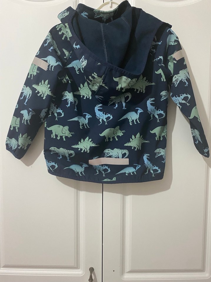 Erkek Çocuk Mavi Baskılı Fermuarlı Yağmurluk - Görsel 4