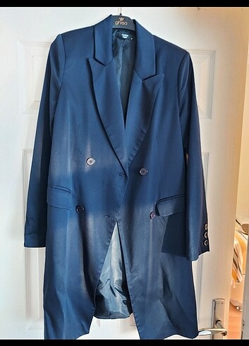 Lacivert Uzun Blazer Ceket