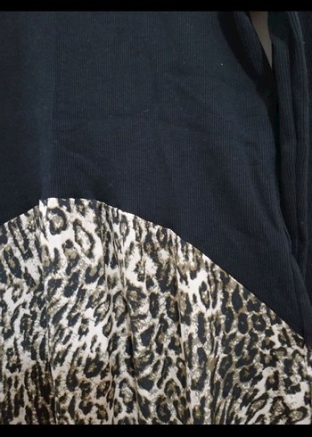s Beden Leopar Desenli Elbise