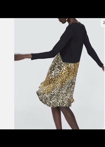 Zara Leopar Desenli Elbise