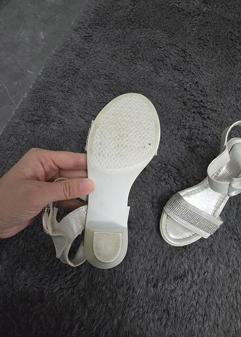 Beyaz Abiye Dolgu Topuklu çocuk Sandalet - Görsel 5