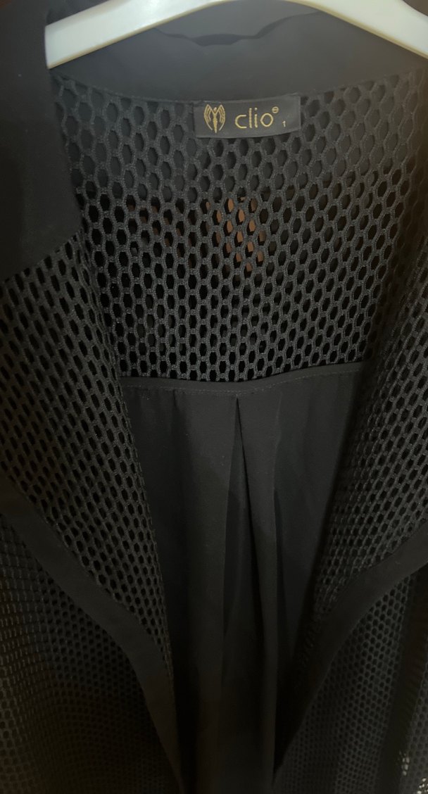 fileli model siyah uzun yelek tarzı - Görsel 4