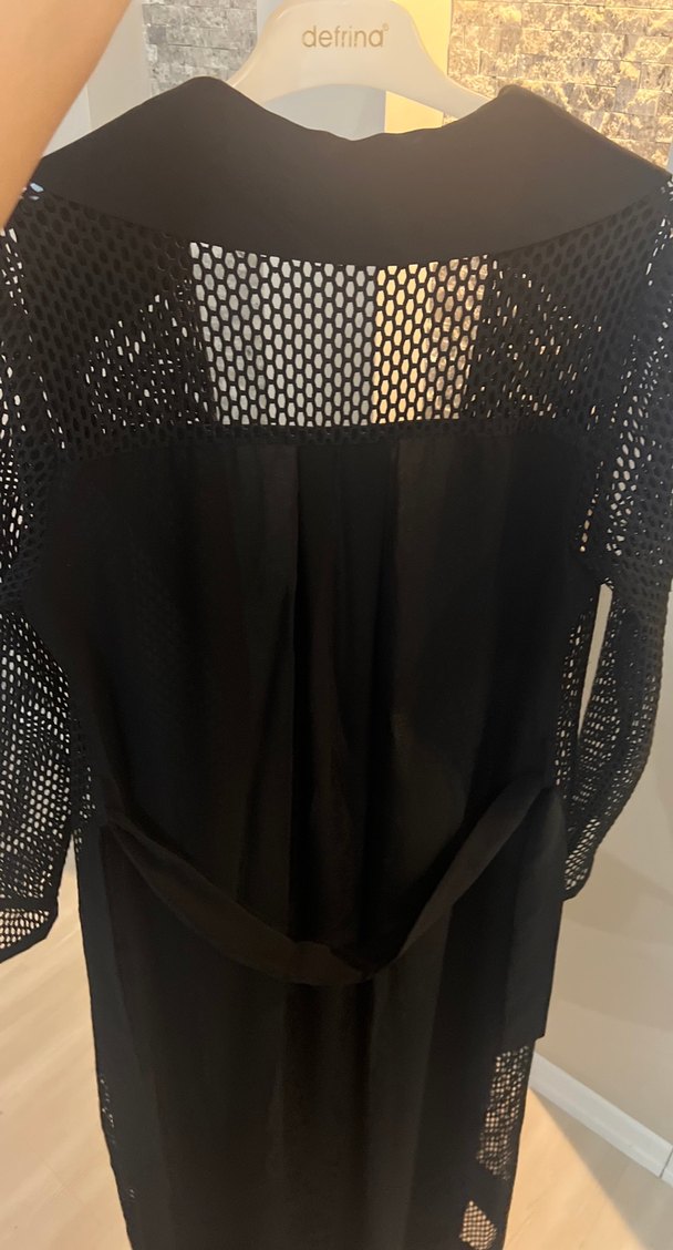 fileli model siyah uzun yelek tarzı - Görsel 5