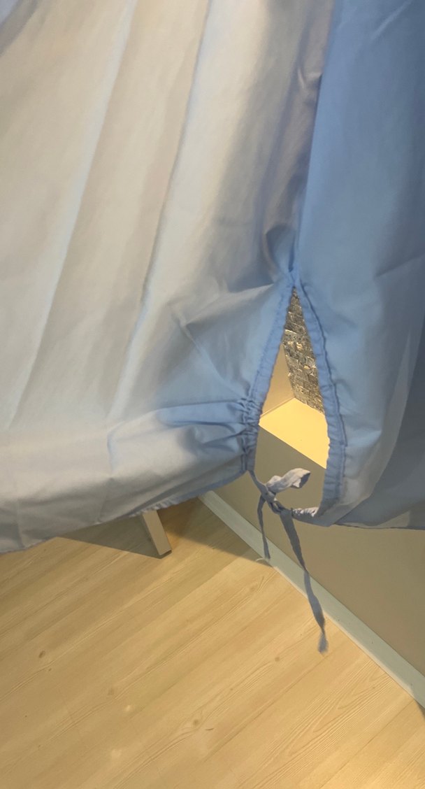 Mavi Keten Uzun Kollu Salaş Kadın Gömlek - Görsel 3