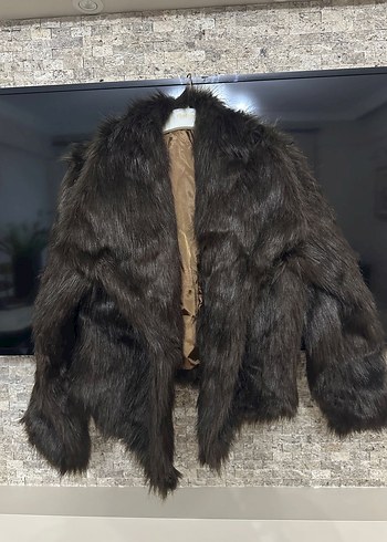 Siyah Kürklü Kadın Midi Mont - Görsel 4