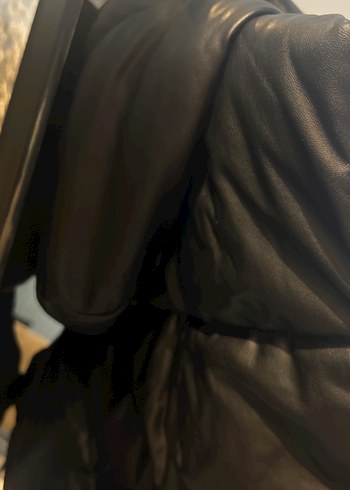 Pulbear marka Siyah Deri Fermuarlı Kolsuz Yelek - Görsel 4