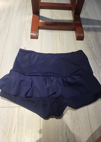 40 Beden mavi Renk Kısa Fırfırlı Lacivert Mini Etek Sort
