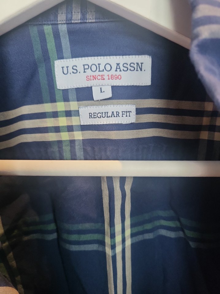 USPA Erkek Mavi Desenli Kısa Kollu Gömlek - Görsel 2