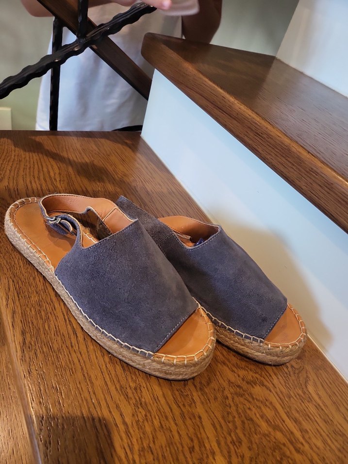 Mavi Süet Dolgu Topuklu Kadın Espadril - Görsel 2