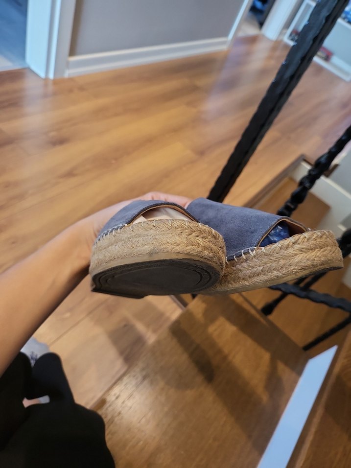 Mavi Süet Dolgu Topuklu Kadın Espadril - Görsel 5