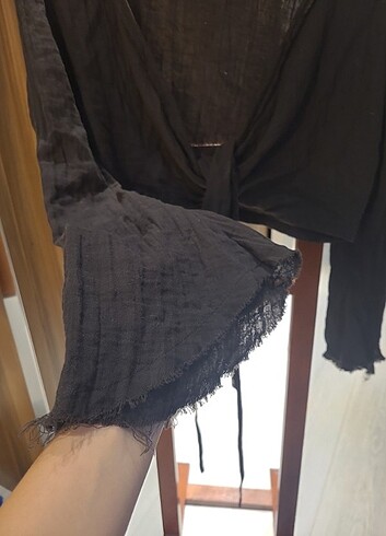 m Beden KETEN CROP BLUZ
