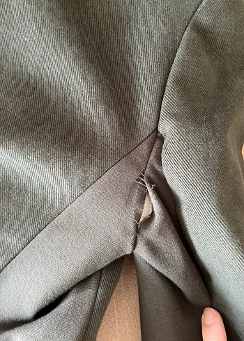 Mango Zincir Detaylı Gri Keten Blazer - Görsel 4