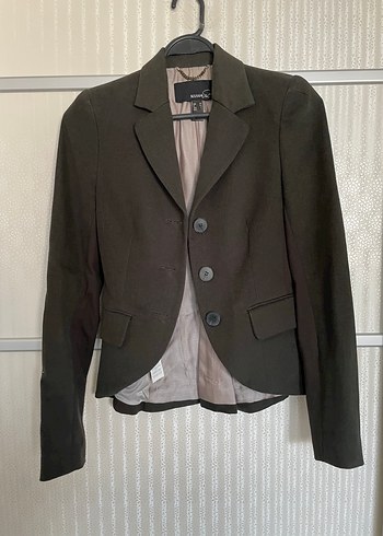 Mango Zincir Detaylı Gri Keten Blazer - Görsel 2