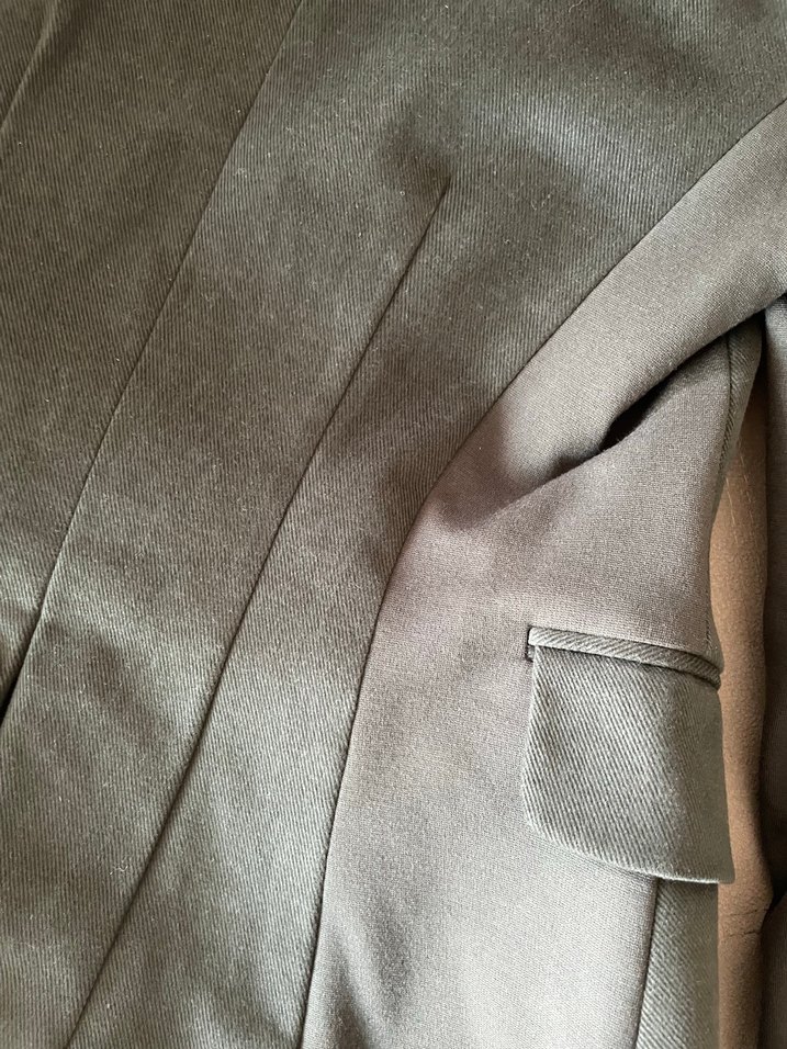 Mango Zincir Detaylı Gri Keten Blazer - Görsel 5