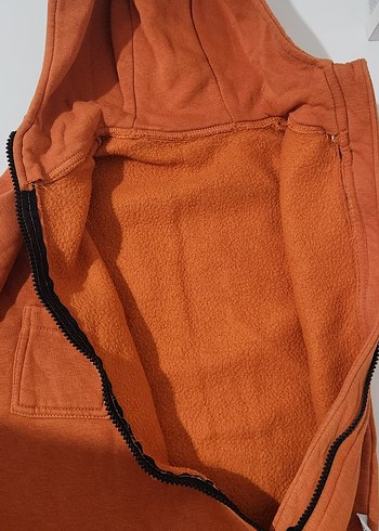 Erkek Kahverengi Fermuarlı Sweatshirt - Görsel 3