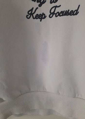 38 Beden Beyaz Baskılı Kadın Sweatshirt