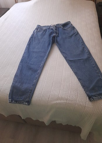Pull and Bear Erkek Mavi Bol Kesim Kot Pantolon