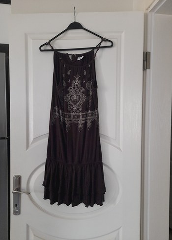 Bohem halter yaka Elbise