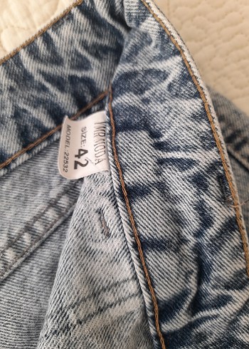 Batik Desenli Kadın Denim Pantolon - Görsel 6