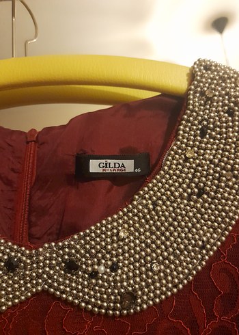 Dantel Detaylı Bordo Midi Triko Elbise - Görsel 3