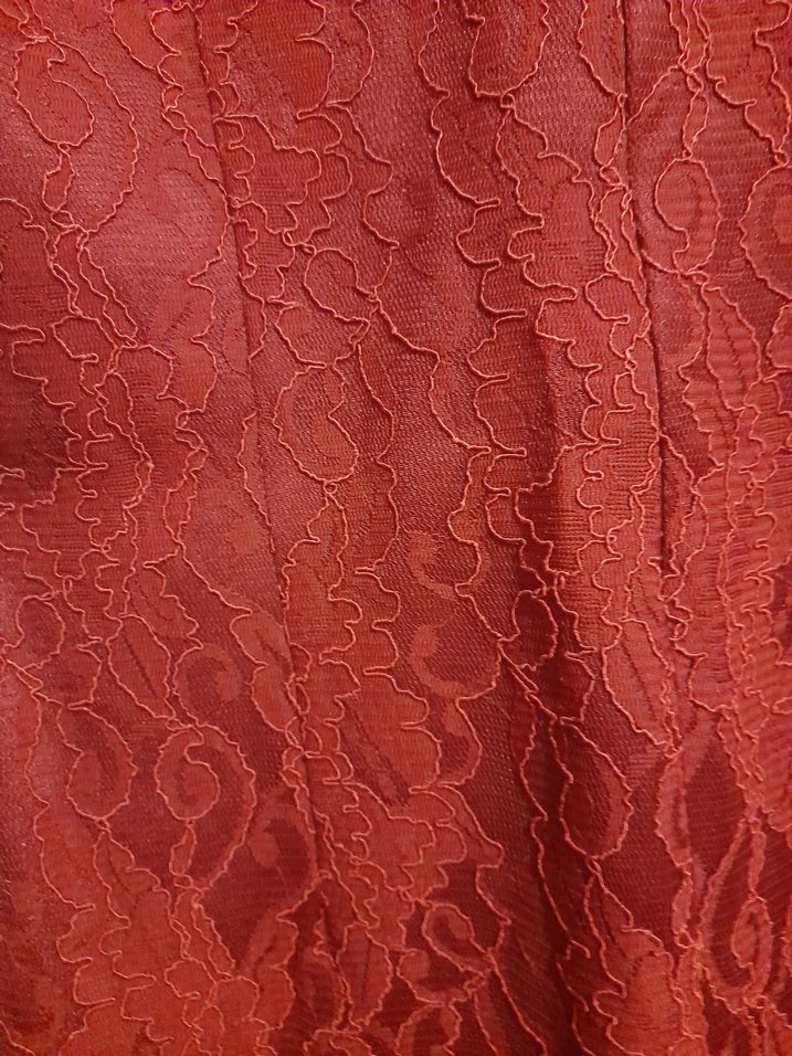 Dantel Detaylı Bordo Midi Triko Elbise - Görsel 4