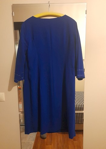 Mavi Boncuk Detaylı Kadın Triko Elbise - Görsel 5