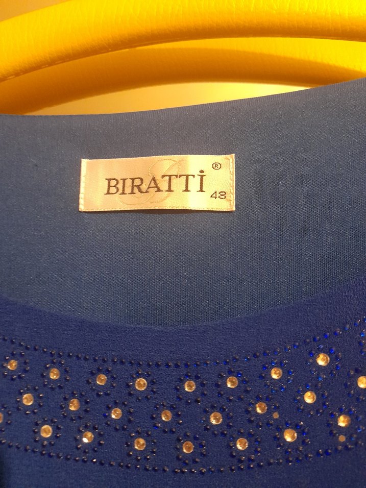 Mavi Boncuk Detaylı Kadın Triko Elbise - Görsel 2