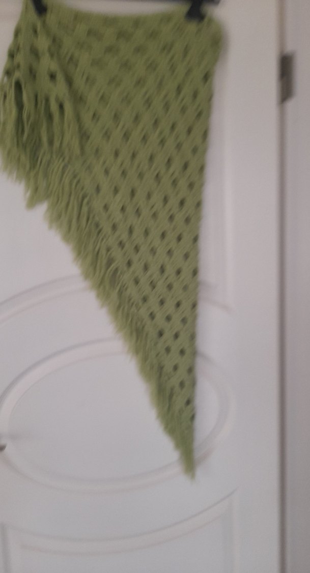 Kadın Haki Bohem Fırfırlı Şal - Görsel 2