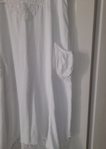 Dantel Detaylı Beyaz Bohem elbise - Görsel 7