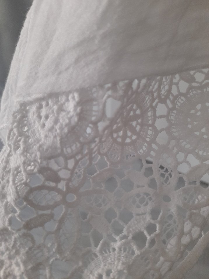 Dantel Detaylı Beyaz Bohem elbise - Görsel 4