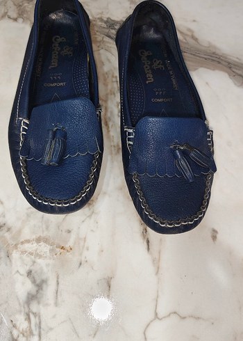 Zara Koyu Mavi Süet Püsküllü babet