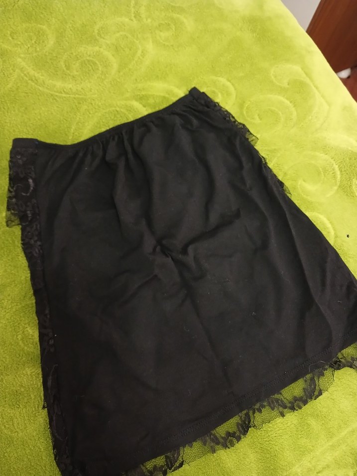 Dantelli Siyah Mini Etek - Görsel 3