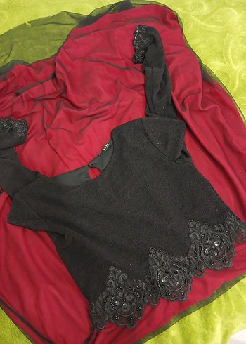 Tül Detaylı Elbise - Görsel 4