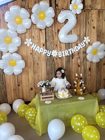 Papatya balon ve konsept set