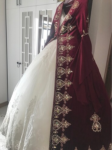 s Beden bordo Renk Kaftan