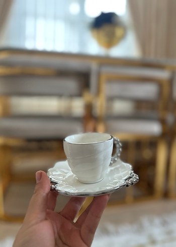 Gri Detaylı Beyaz Fincan Takımı - Görsel 3