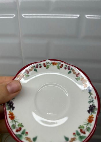 Renkli Meyve Desenli İki Fincan ve Tabak Seti - Görsel 5