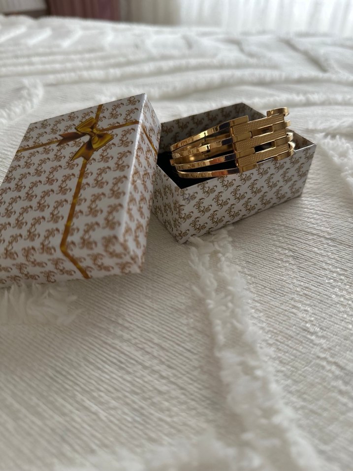 Parlak Altın Renk Bohem Yılan Desenli Bileklik - Görsel 2