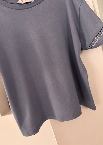 Kız Çocuk Mavi Kısa Kollu Tişört - Görsel 5