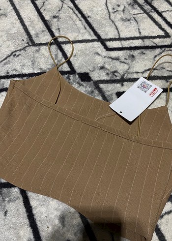 Diğer Bej İnce Askılı Crop Top