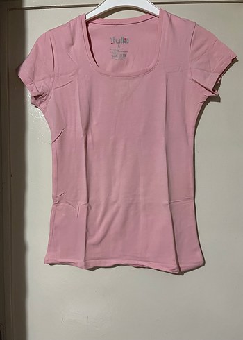 Fulla Pudra Pembe Kısa Kollu Basic Tişört