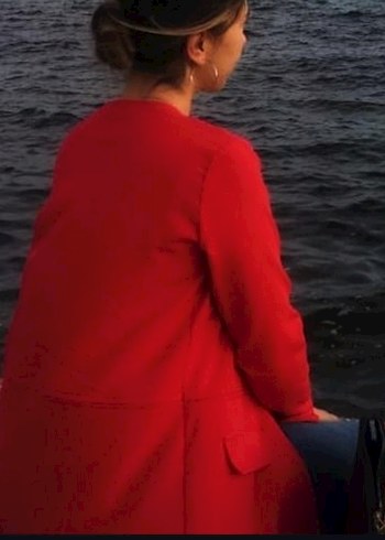 Diğer Kemer Detaylı Kırmızı Midi Kadın Blazer