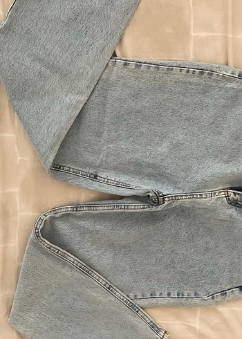 Gri Kadın Denim Midi Boy Bol Kesim Pantolon