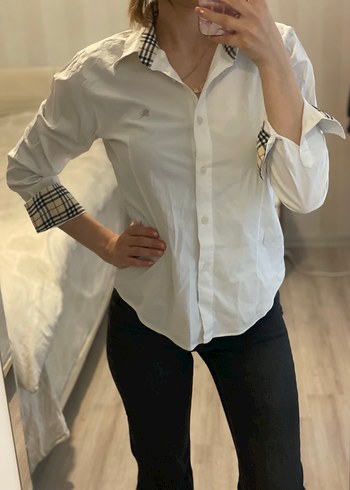 Burberry Burberry Düğmeli Beyaz Kadın Gömlek