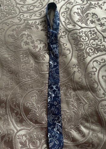 Lacivert Vintage Bohem Kravat - Görsel 2