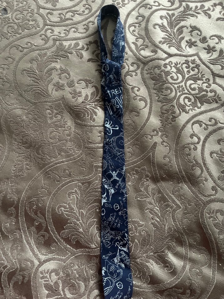 Lacivert Vintage Bohem Kravat - Görsel 2