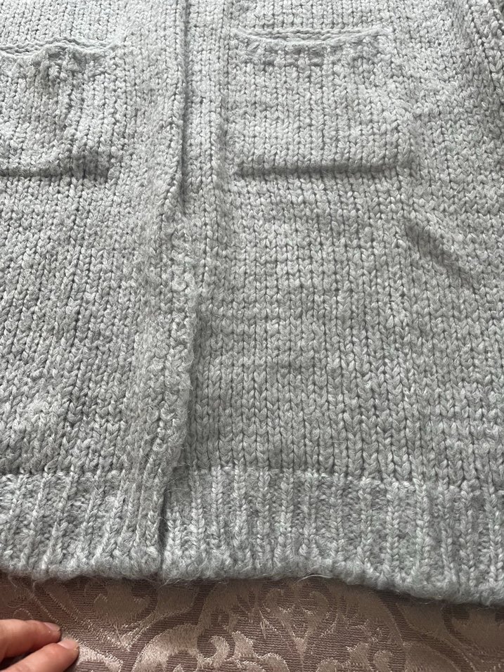 Gri Örgü Kadın Uzun Hırka - Görsel 3